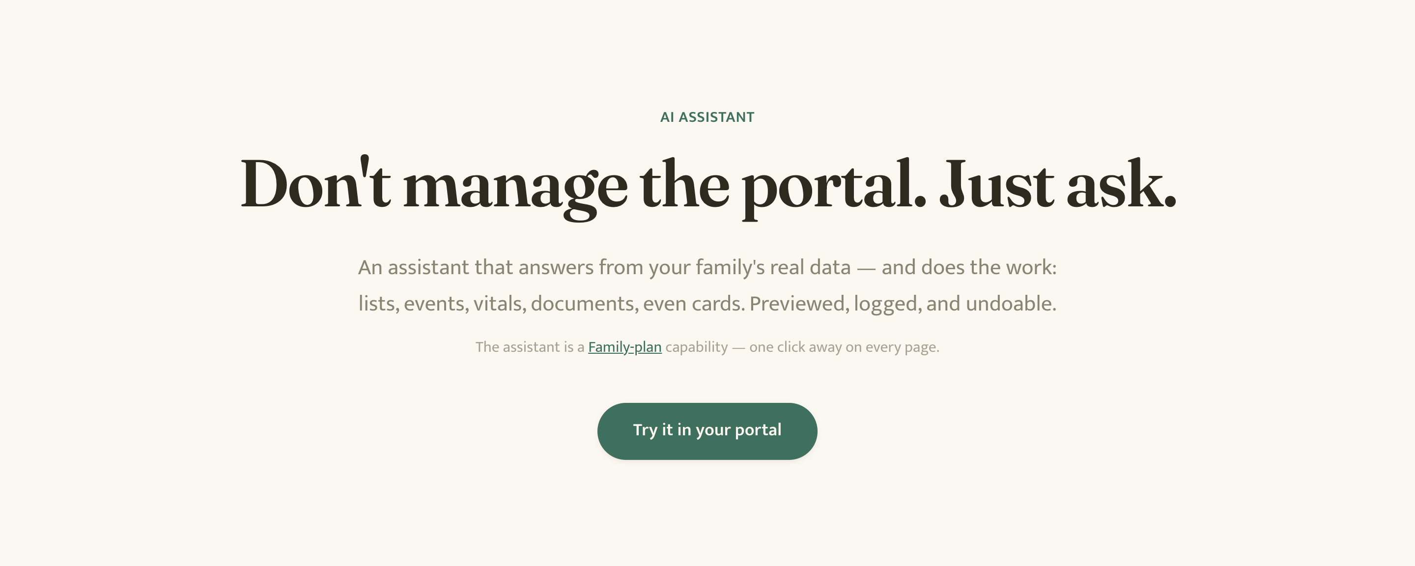 GPFamily AI Assistant — just ask
