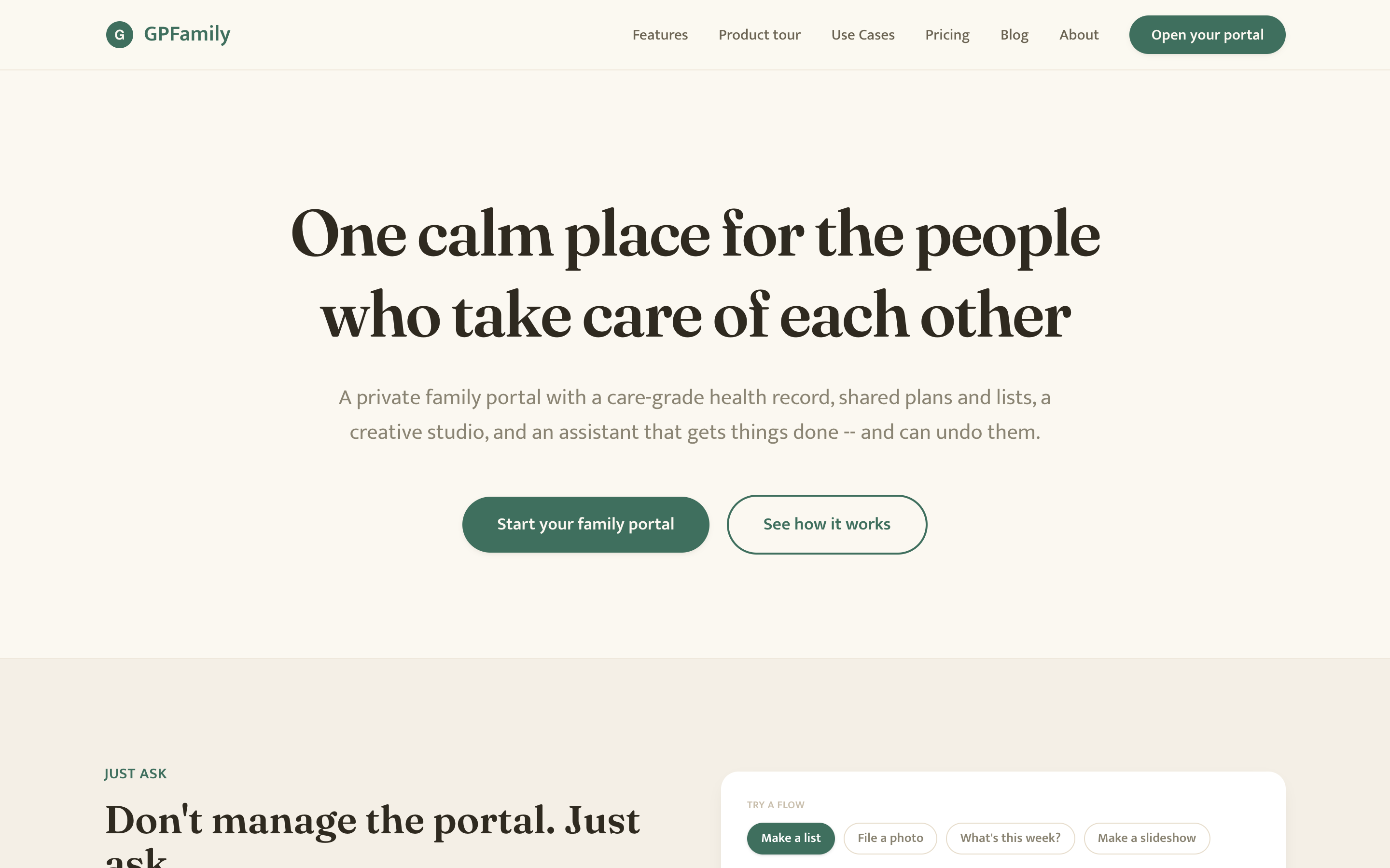 GPFamily Health feature page — care-grade records
